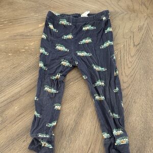 kate quinn Navy Blue Leggings with Green and Tan Truck Print